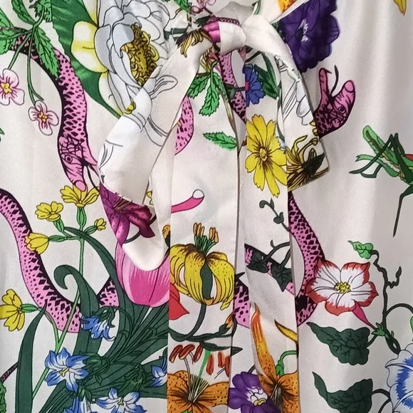 Ellos Floral Garden Multicolor Babydoll Blouse Plus Sz 28 - Picture 6 of 8